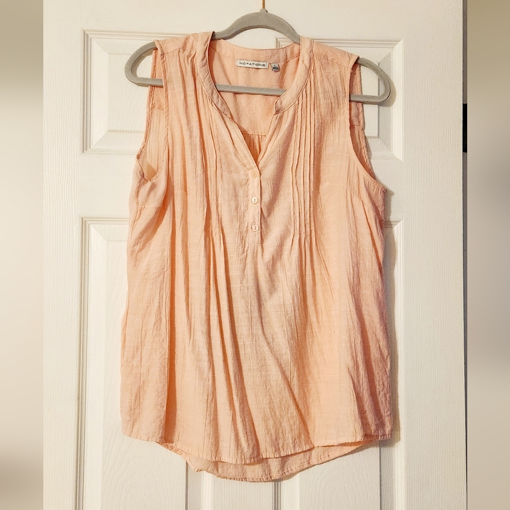 Notations Light Coral Sleeveless Blouse